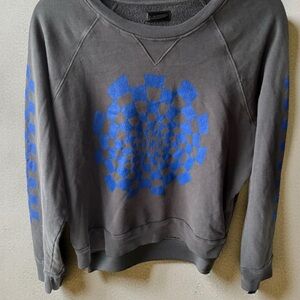 Mother Gray and Blue Graphic Sweatshirt